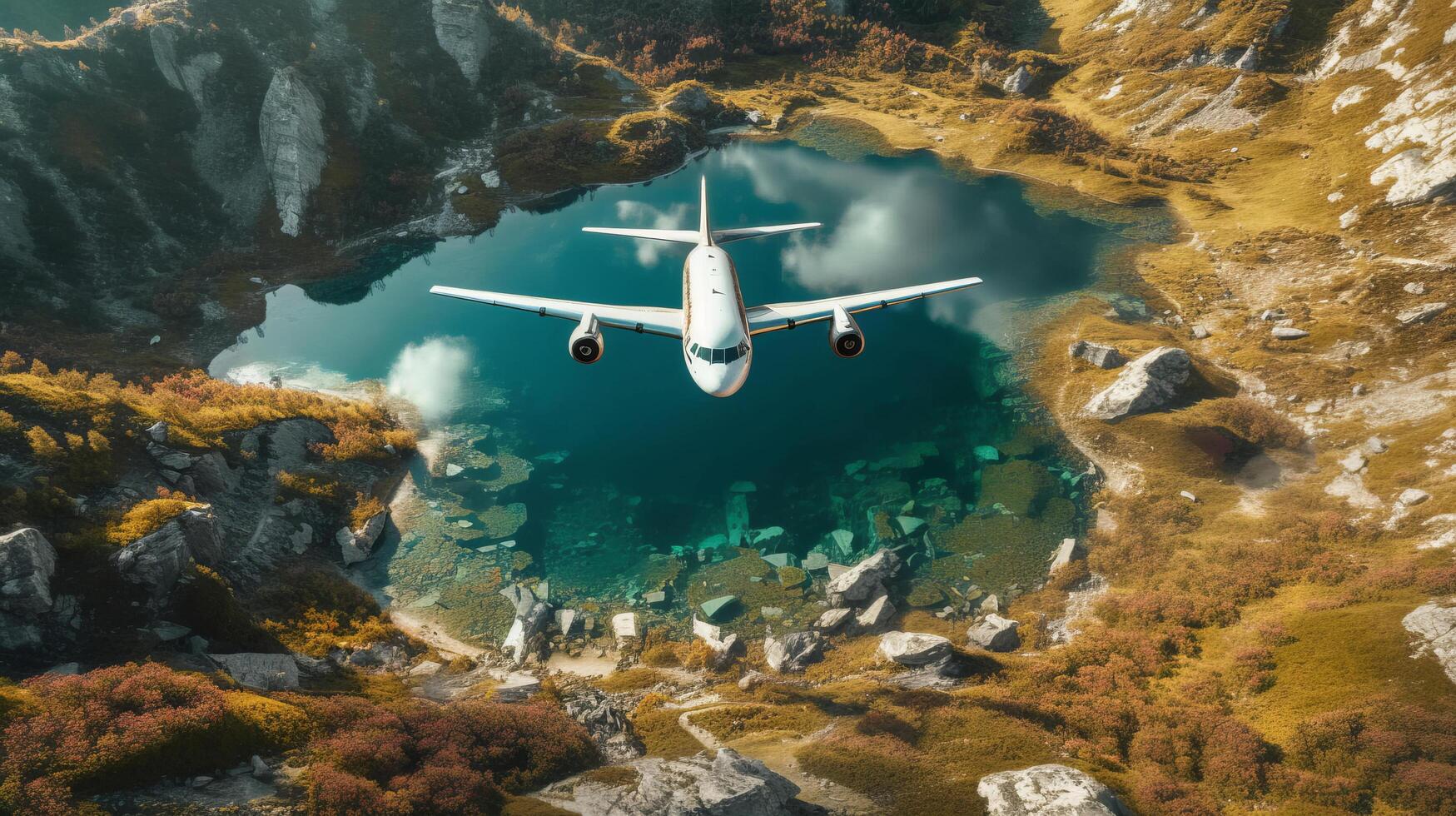 avion dans ciel Contexte. illustration ai génératif photo