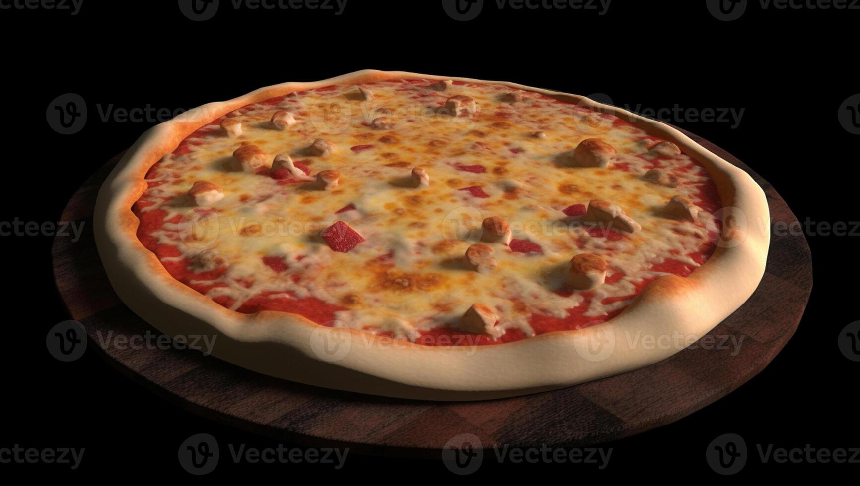 une Pizza avec pepperoni sur il, ai génératif photo