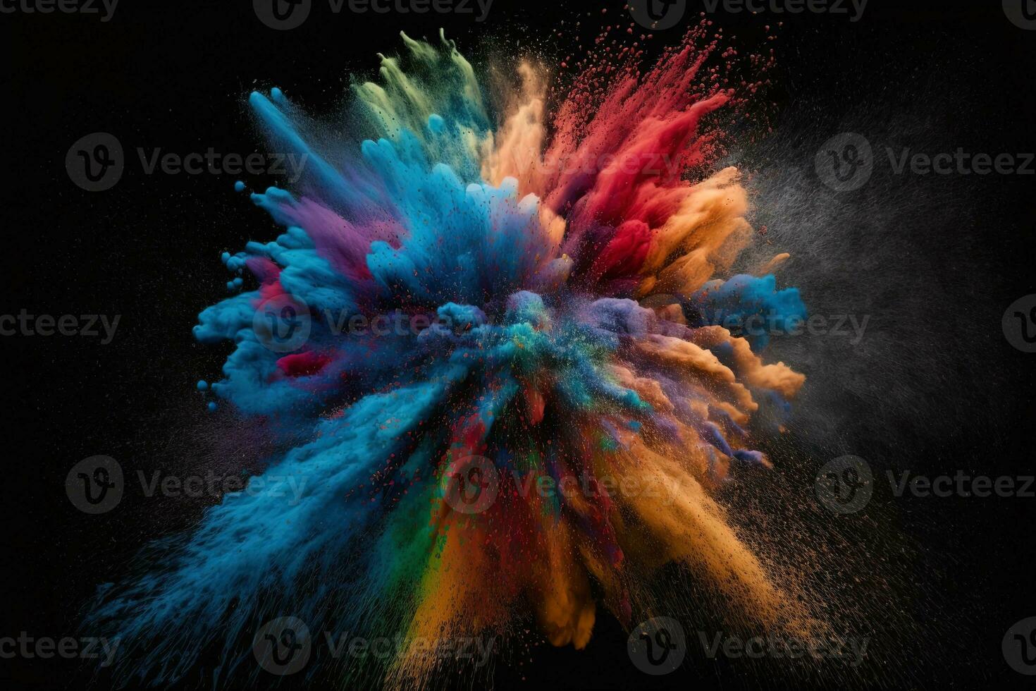 abstrait multicolore poudre explosion sur noir background.colorful poussière exploser. peint vacances poudre festival. Geler mouvement de Couleur poudre exploser, lancer Couleur poudre sur Contexte. photo