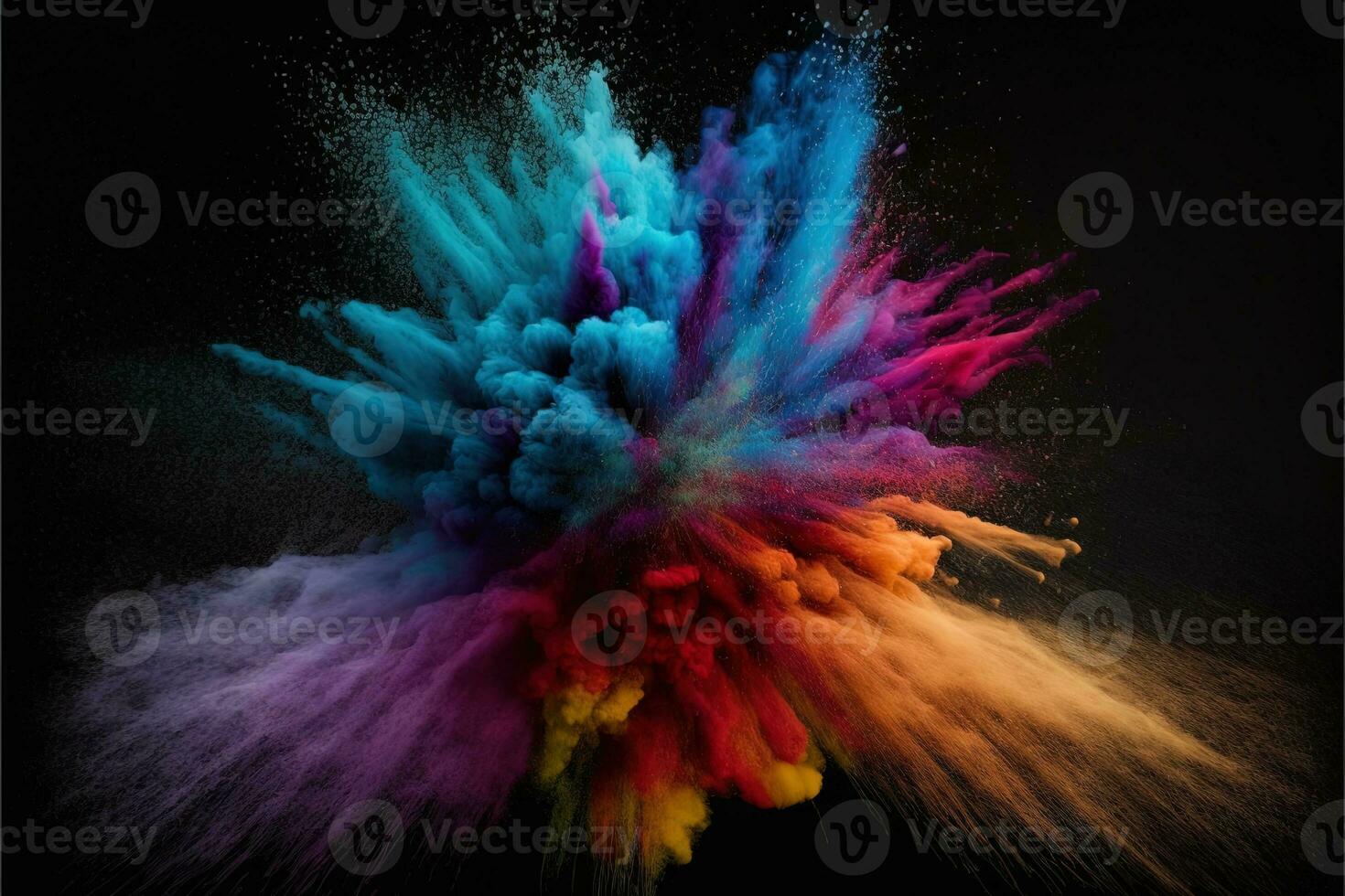 abstrait multicolore poudre explosion sur noir background.colorful poussière exploser. peint vacances poudre festival. Geler mouvement de Couleur poudre exploser, lancer Couleur poudre sur Contexte. photo