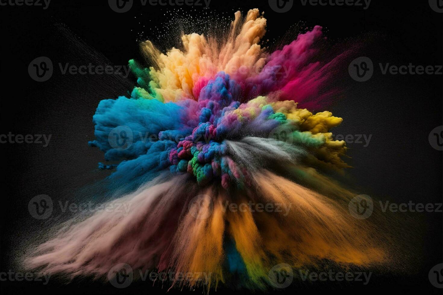 abstrait multicolore poudre explosion sur noir background.colorful poussière exploser. peint vacances poudre festival. Geler mouvement de Couleur poudre exploser, lancer Couleur poudre sur Contexte. photo