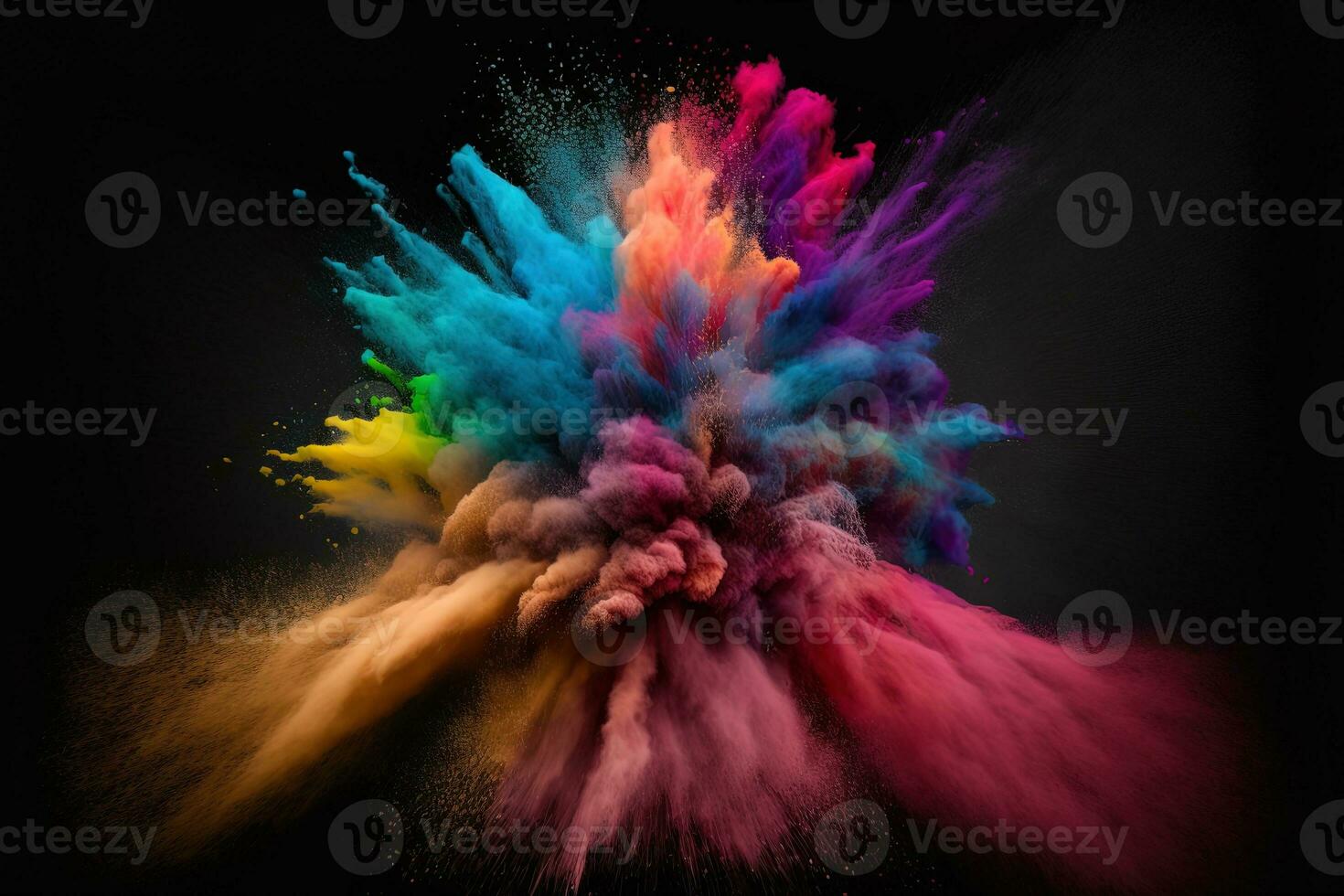 abstrait multicolore poudre explosion sur noir background.colorful poussière exploser. peint vacances poudre festival. Geler mouvement de Couleur poudre exploser, lancer Couleur poudre sur Contexte. photo