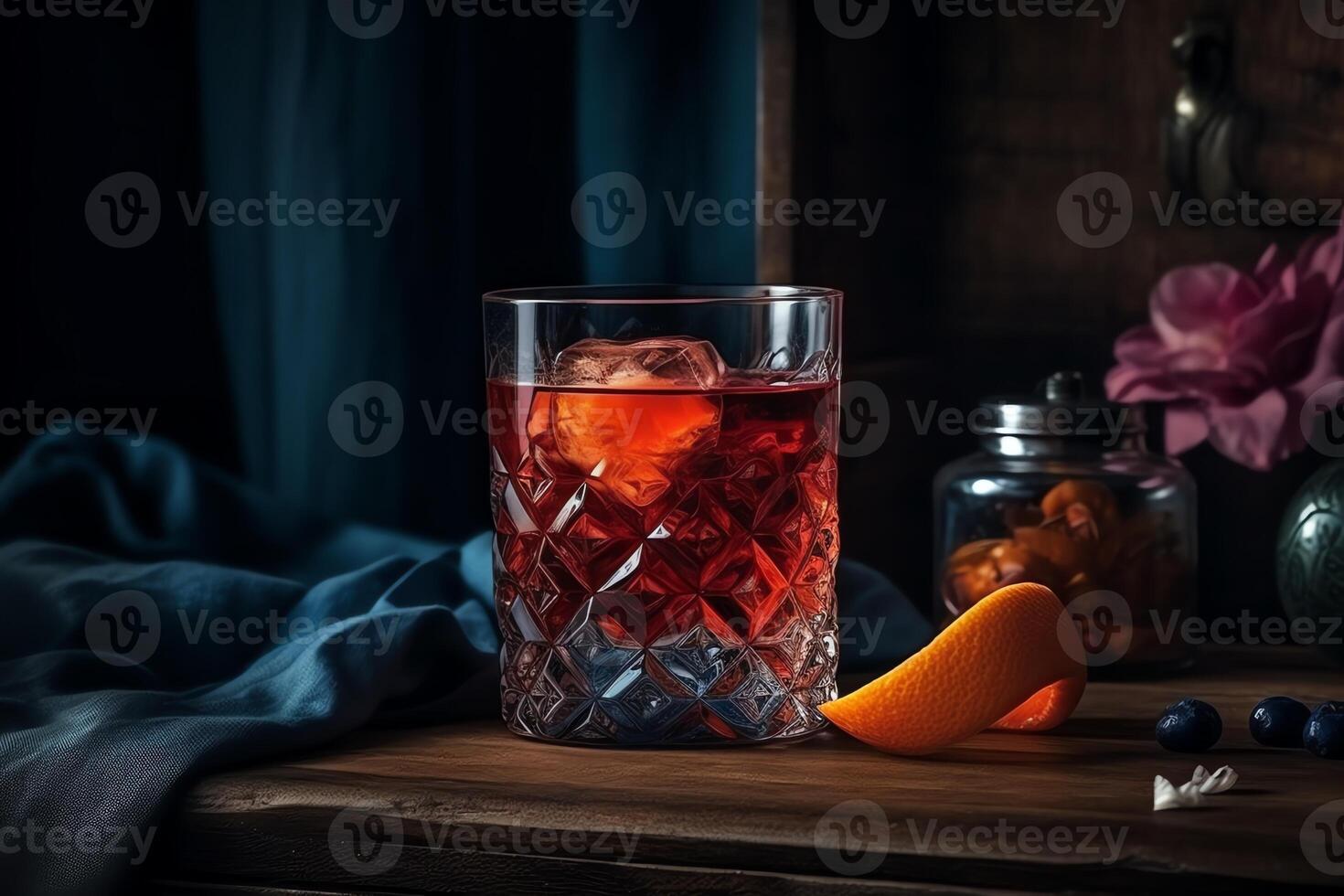 magnifique cocktail de négroni. ai généré photo