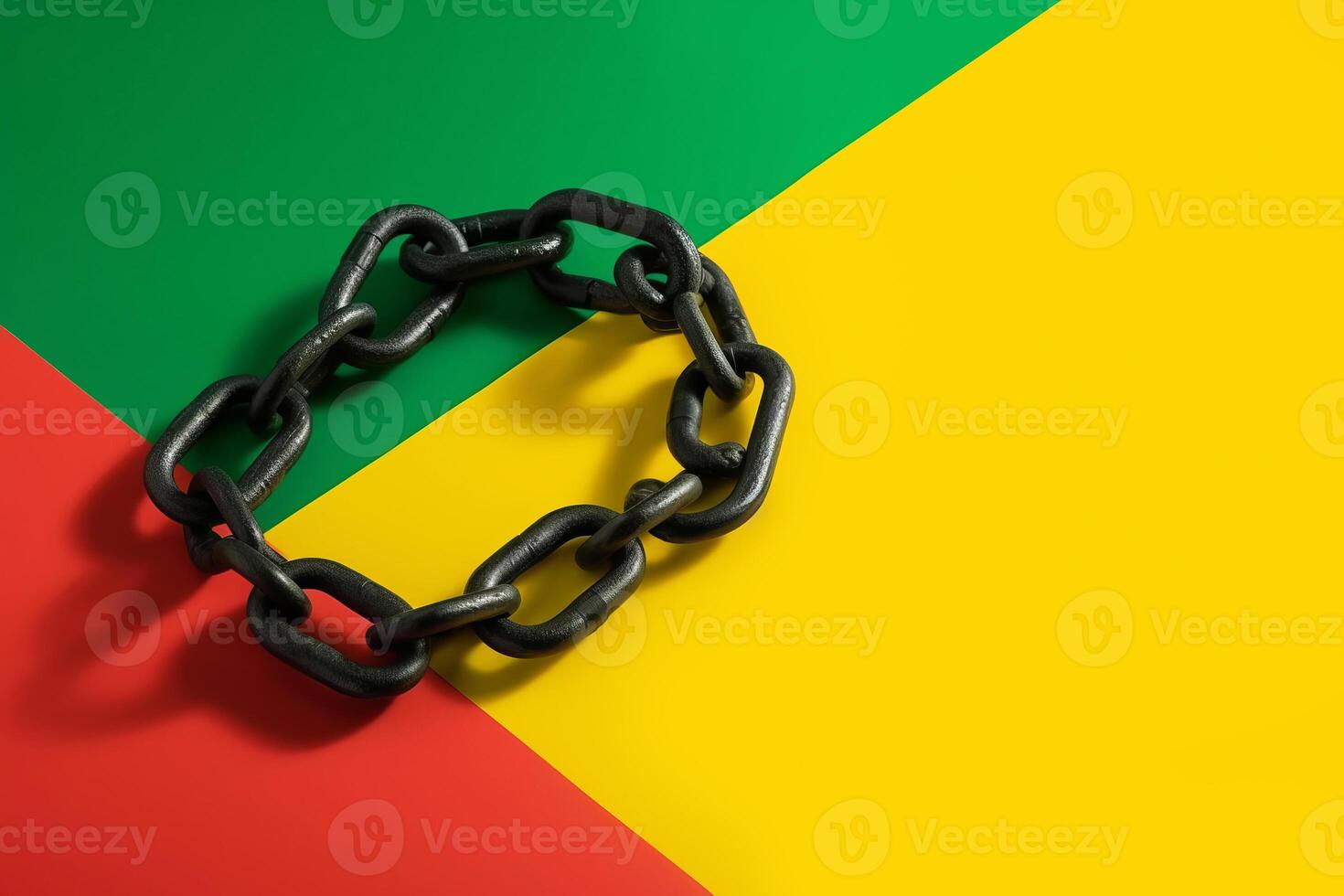 un dixième indépendance journée. chaîne est une symbole de libération de esclavage. génératif ai illustration photo