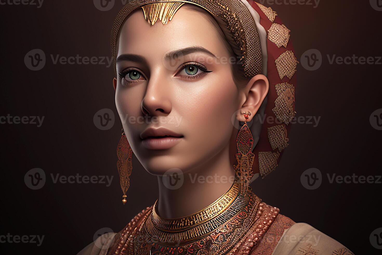 ankhesenamon, portrait de une femme reine de ancien Egypte. génératif ai photo