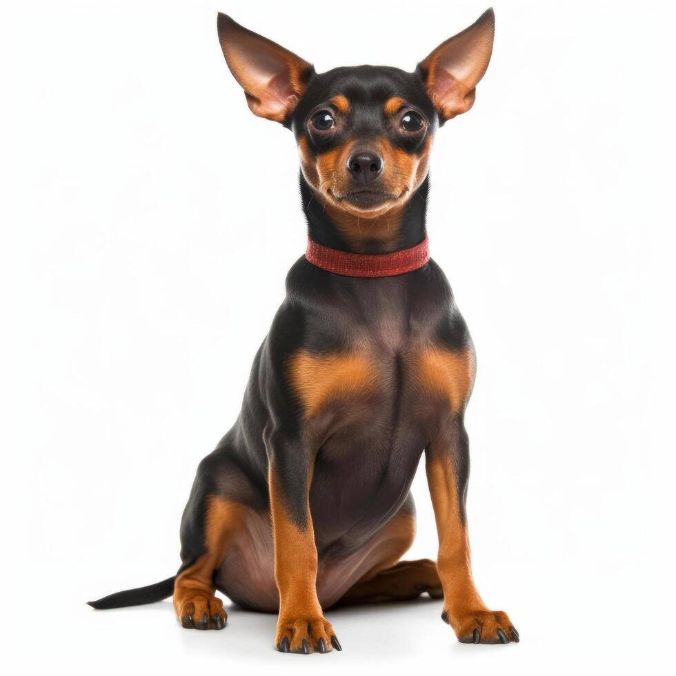 pinscher chien isolé. illustration ai génératif photo