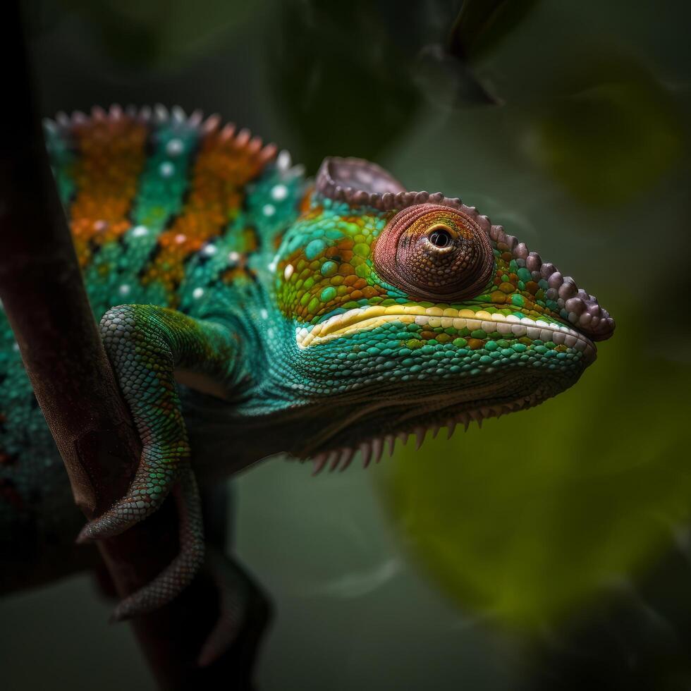 caméléon dans la nature. illustration ai génératif photo