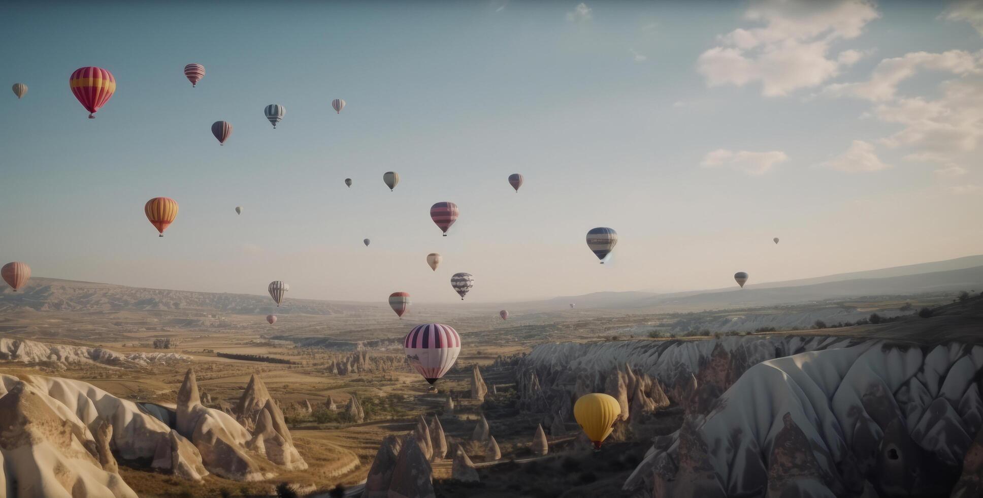 air des ballons sur Montagne. illustration ai génératif photo