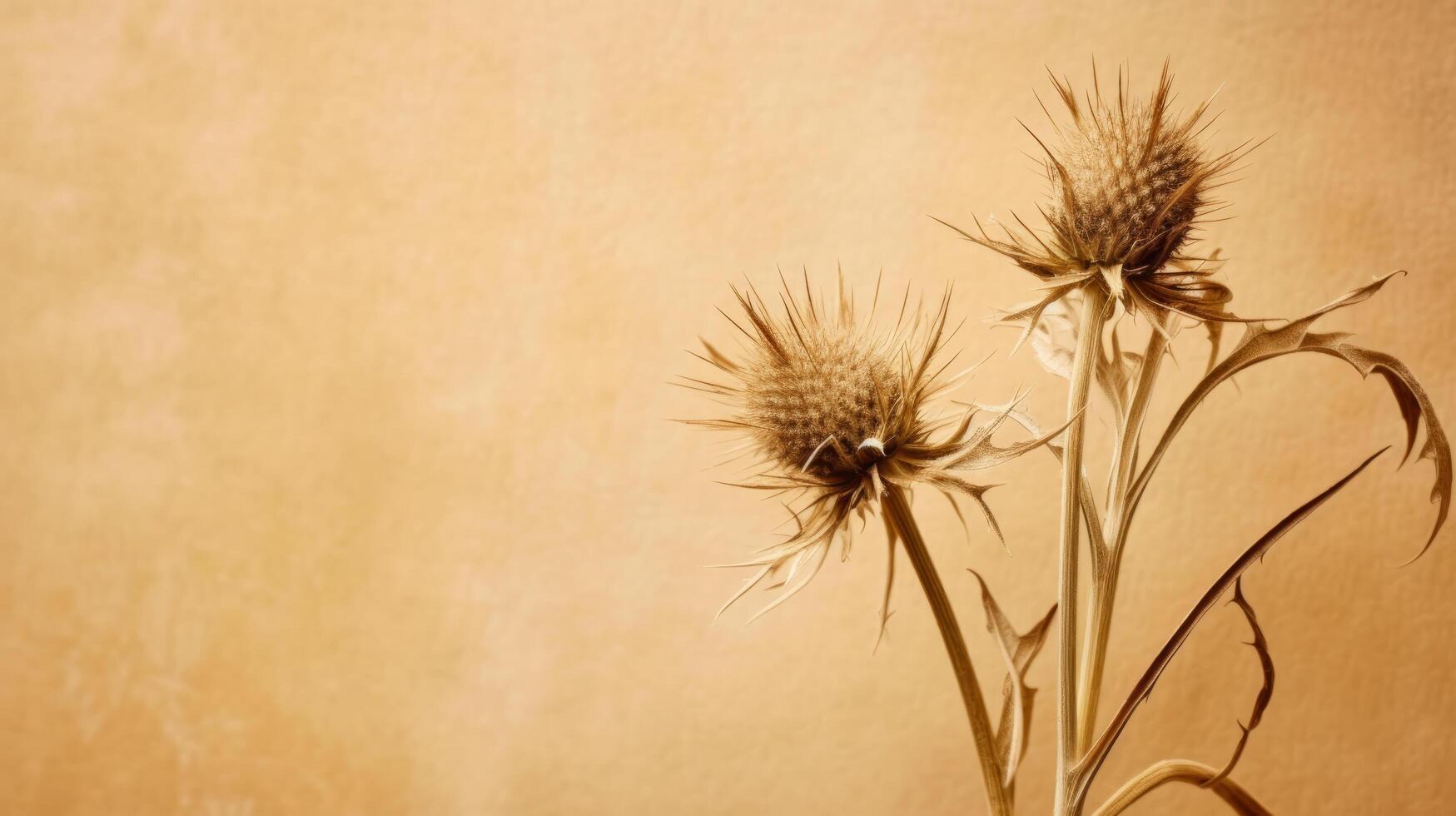 séché chardon fleurir. illustration ai génératif photo