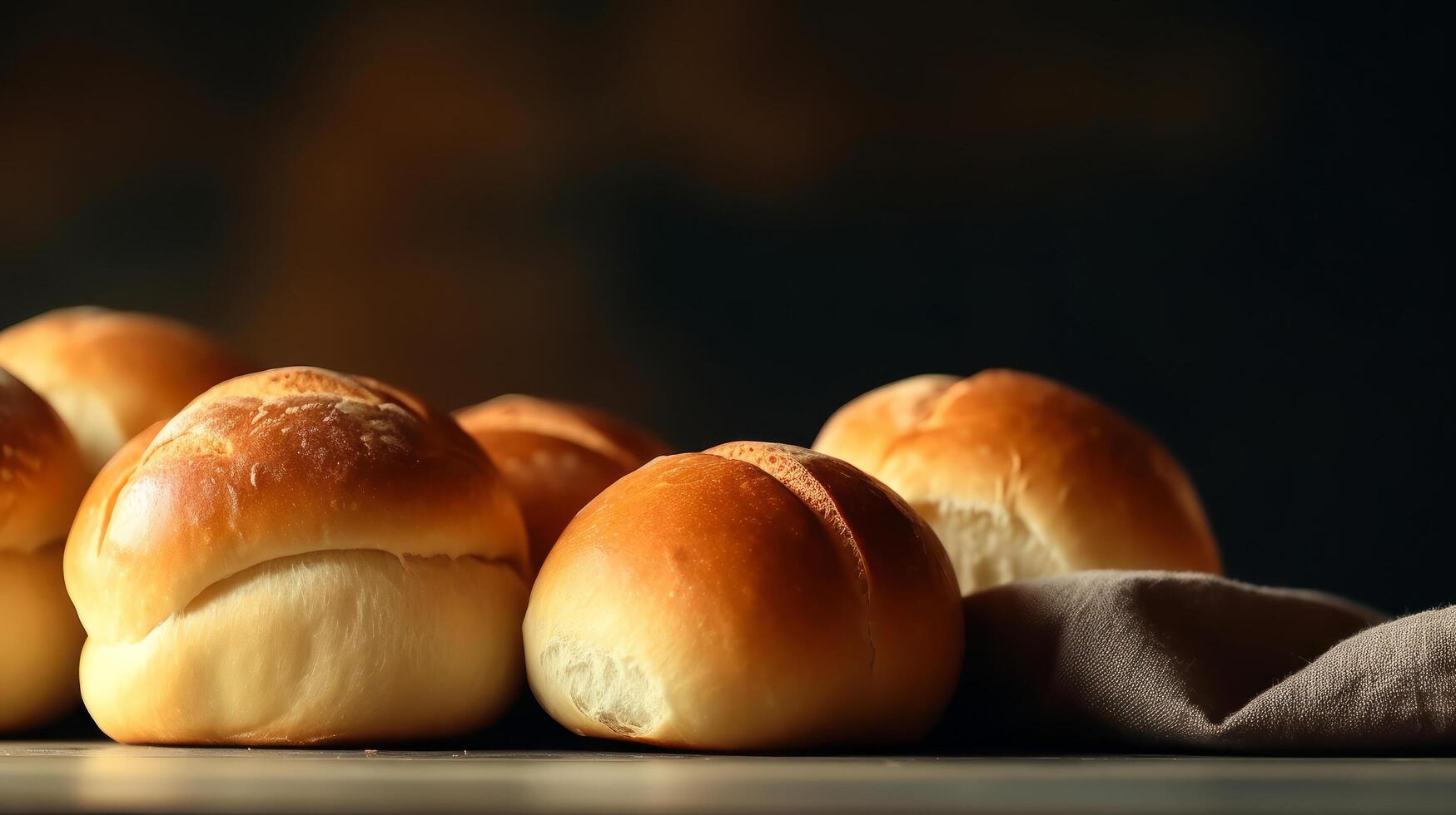 Accueil cuit dîner Rouleaux. illustration ai génératif photo