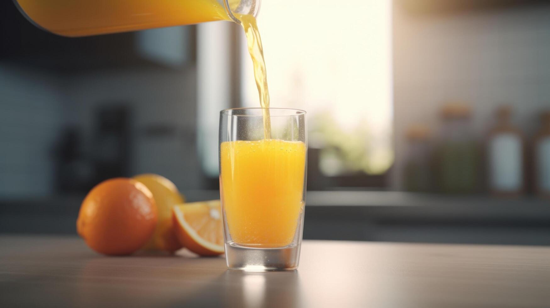 Orange jus. illustration ai génératif photo