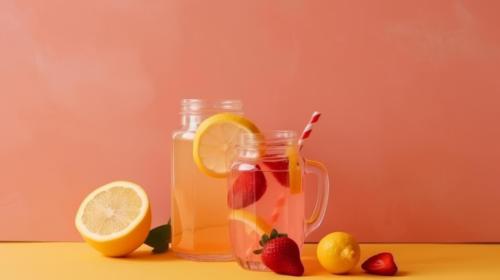 fraise limonade. illustration ai génératif photo