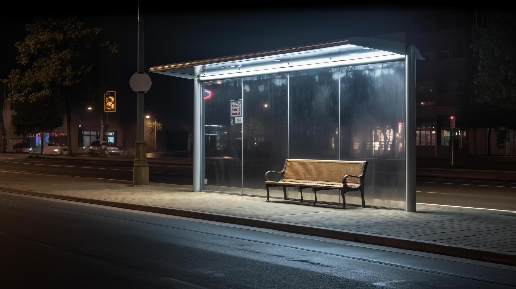 une autobus Arrêtez maquette. illustration ai génératif photo