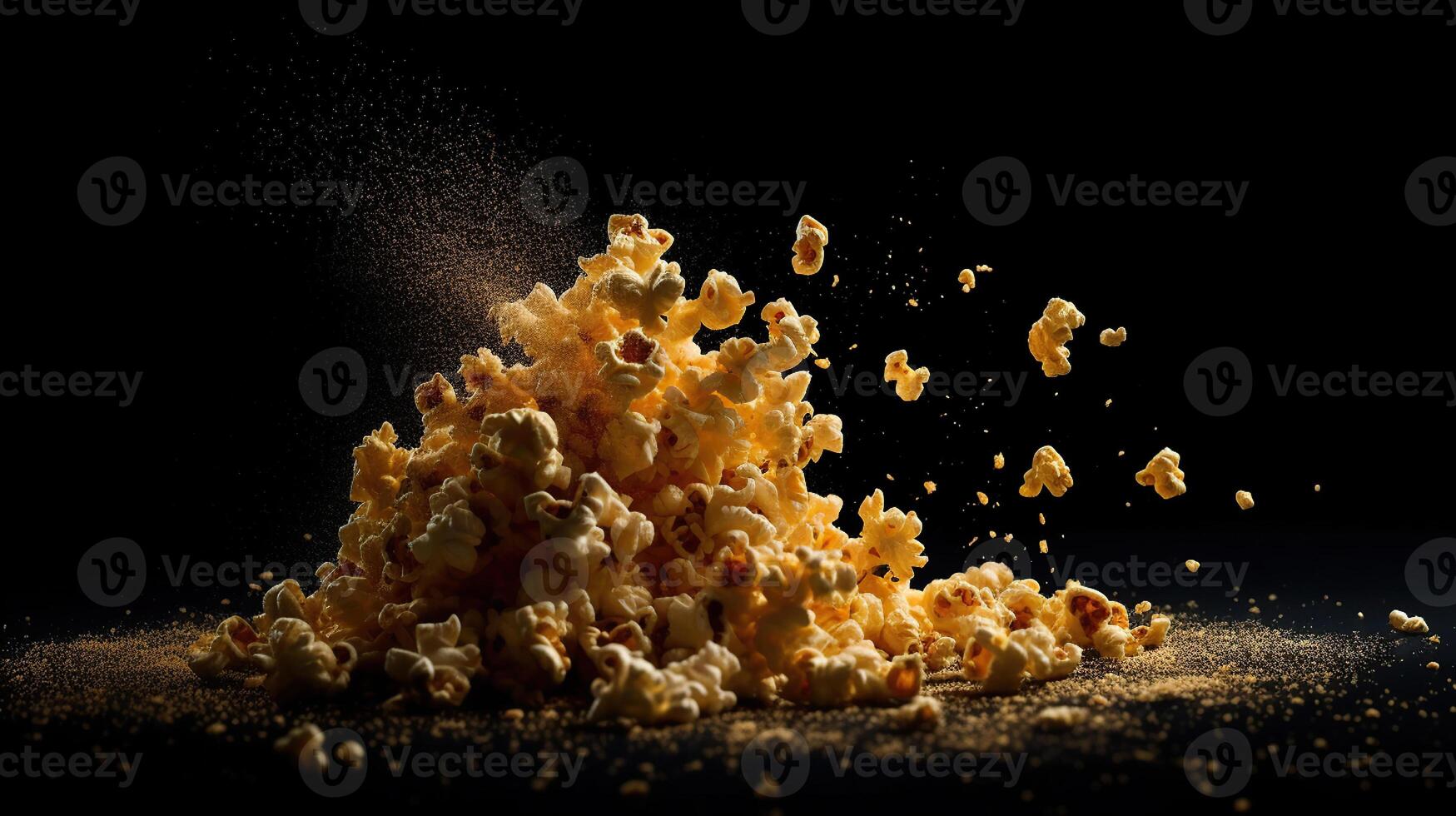 pop corn chute, généré ai image photo