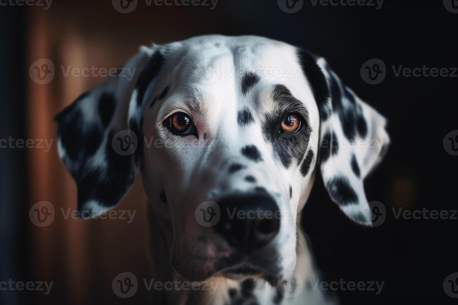 portrait de une mignonne dalmatin chien établi avec génératif ai La technologie photo