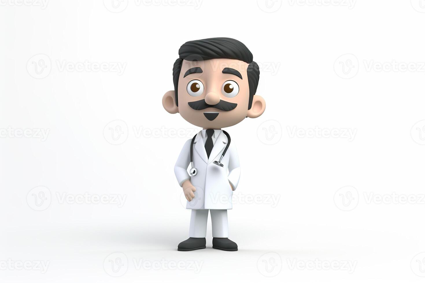 ai généré. ai génératif. 3d mixeur médecin médicament bobble tête figure jouet. graphique art photo