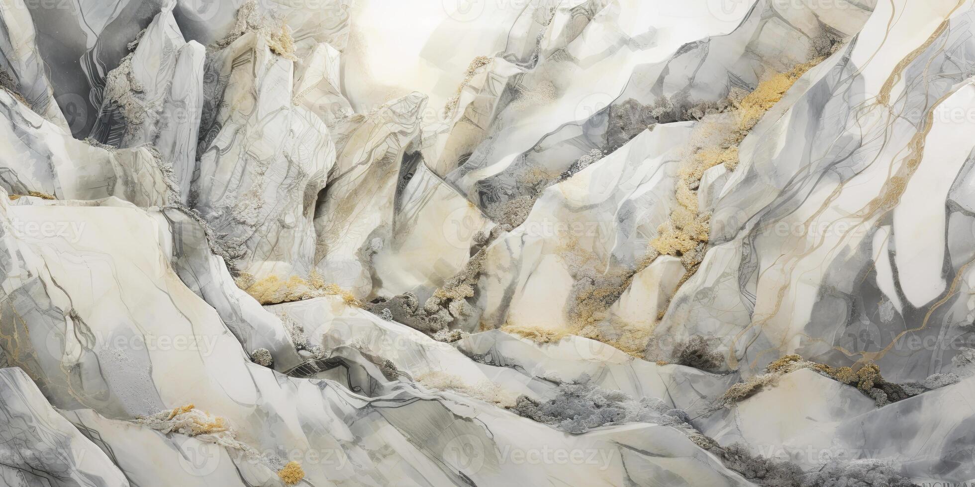 ai généré. ai génératif. une Montagne crête avec beaucoup de gris rochers, dans le style de illusionniste plafond fresques marbres. graphique art photo