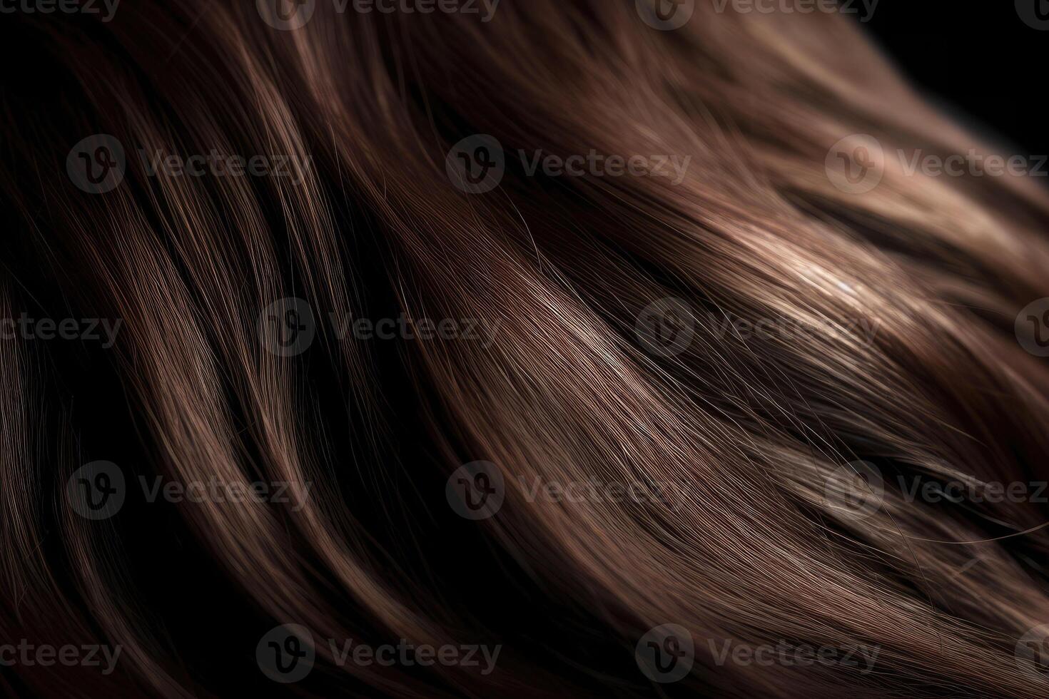 magnifique foncé cheveux Contexte. en bonne santé lisse brillant cheveux. génératif ai photo