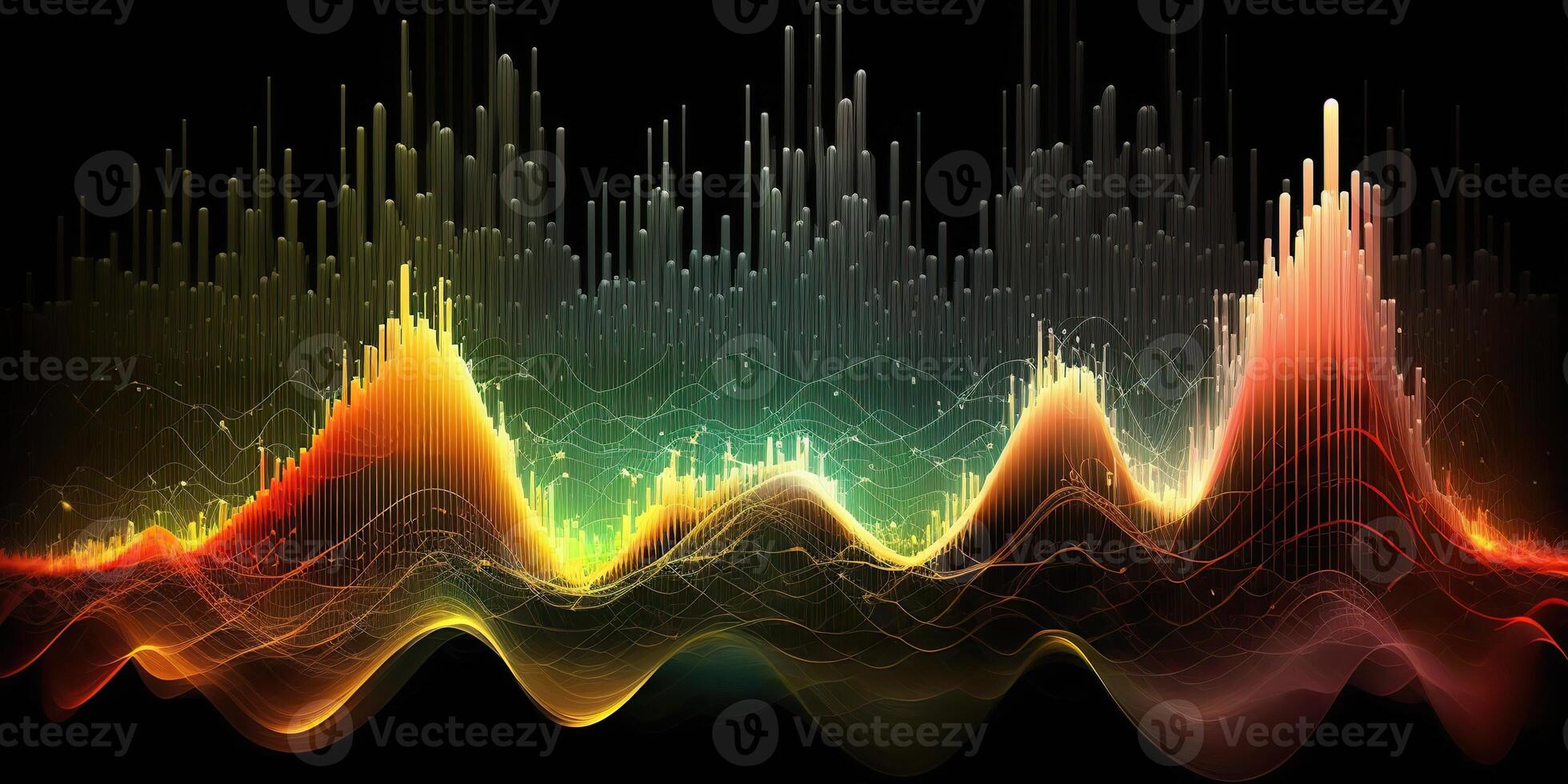 ai généré. ai génératif. la musique l'audio le volume spectre graphique. aussi pouvez être utilisé pour Stock commercialisation forex analytique. graphique art photo