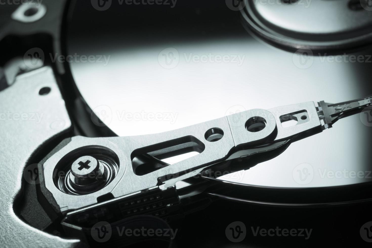 Image en gros plan d'un disque rotatif hdd photo