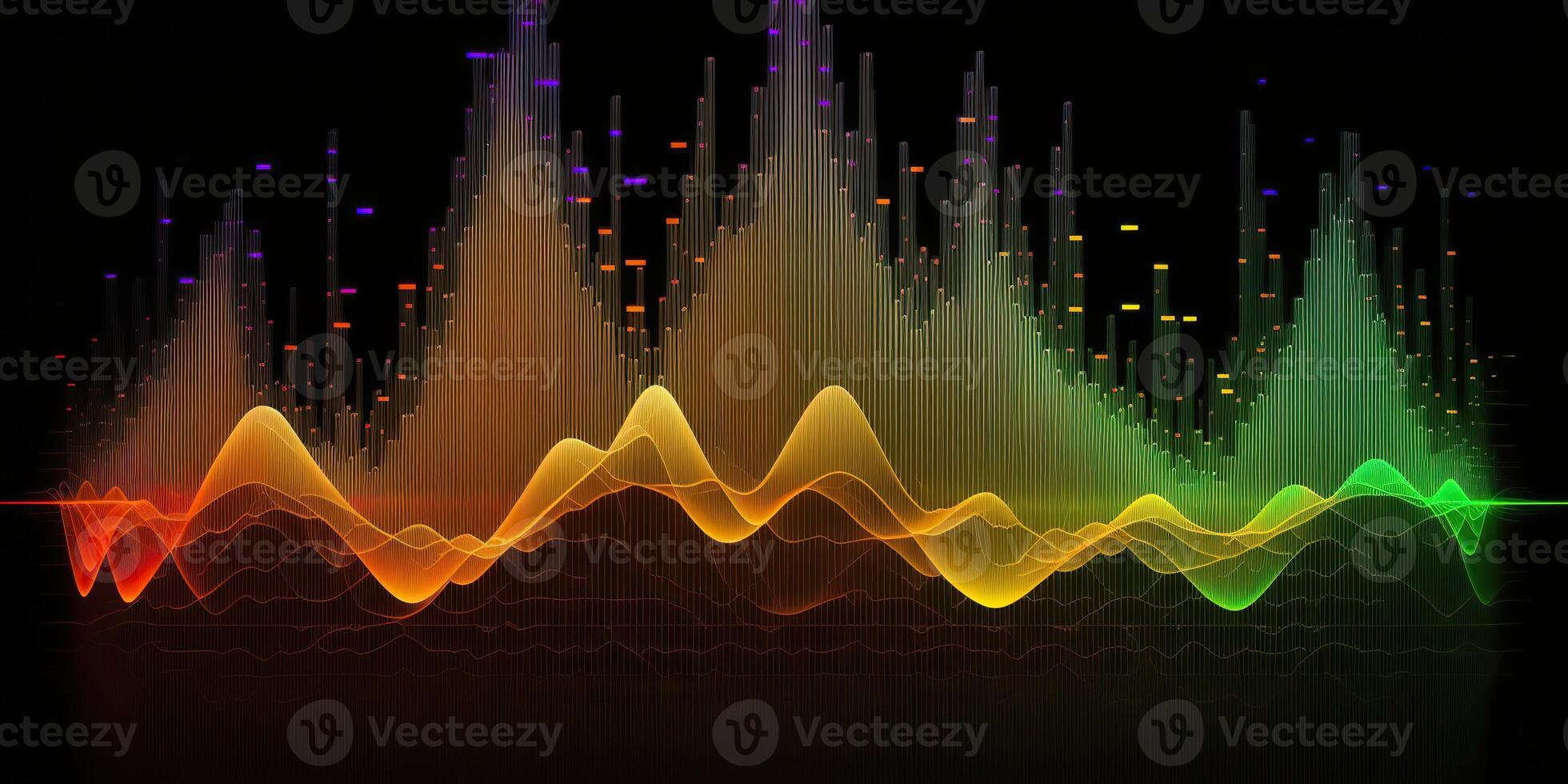 ai généré. ai génératif. la musique l'audio le volume spectre graphique. aussi pouvez être utilisé pour Stock commercialisation forex analytique. graphique art photo