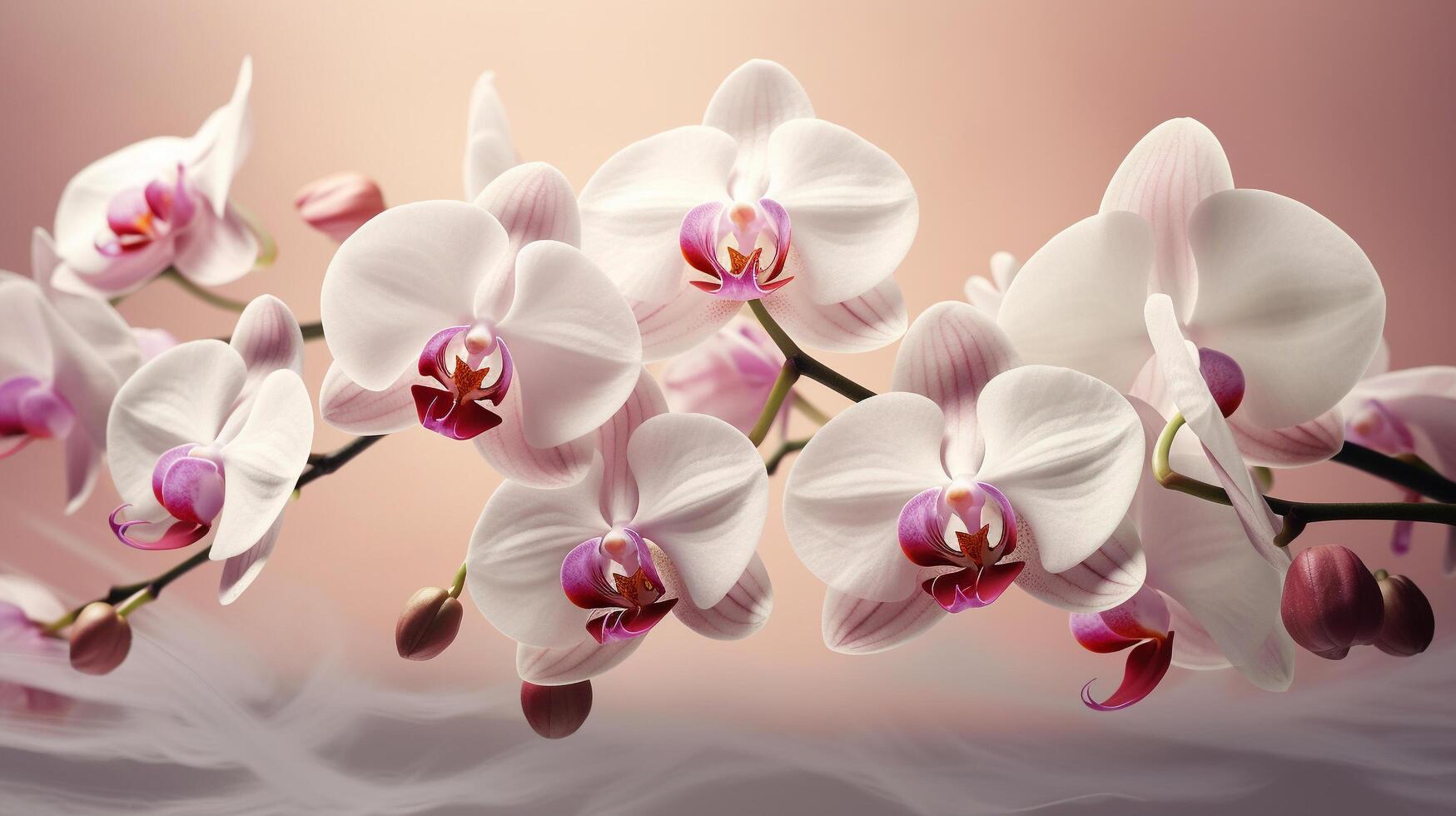 magnifique orchidée fleurs, ai génératif photo