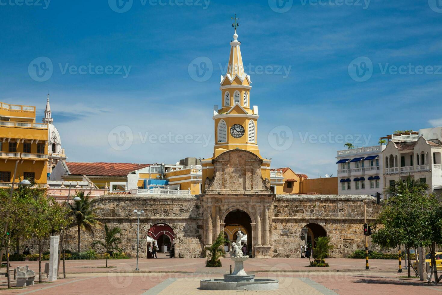 historique Publique l'horloge la tour construit dans 1601 dans Carthagène de Indes photo