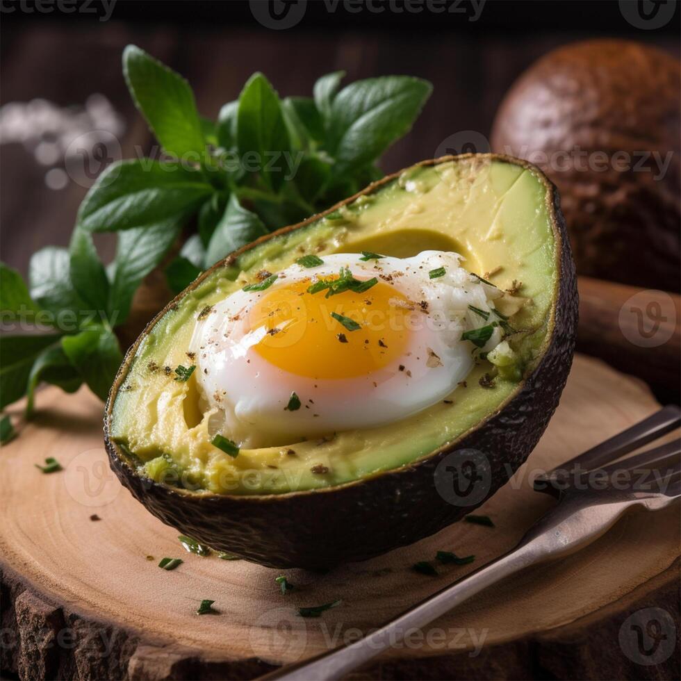 Avocat avec un Oeuf génératif ai généré photo