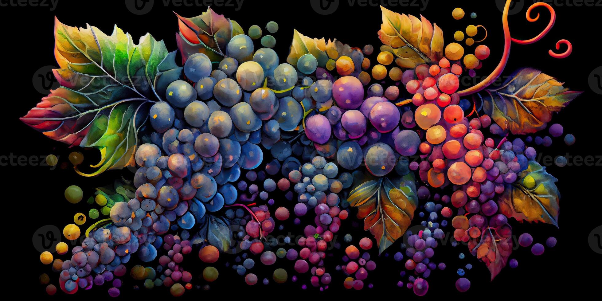 abstrait et coloré Contexte de les raisins et du vin. génératif ai photo