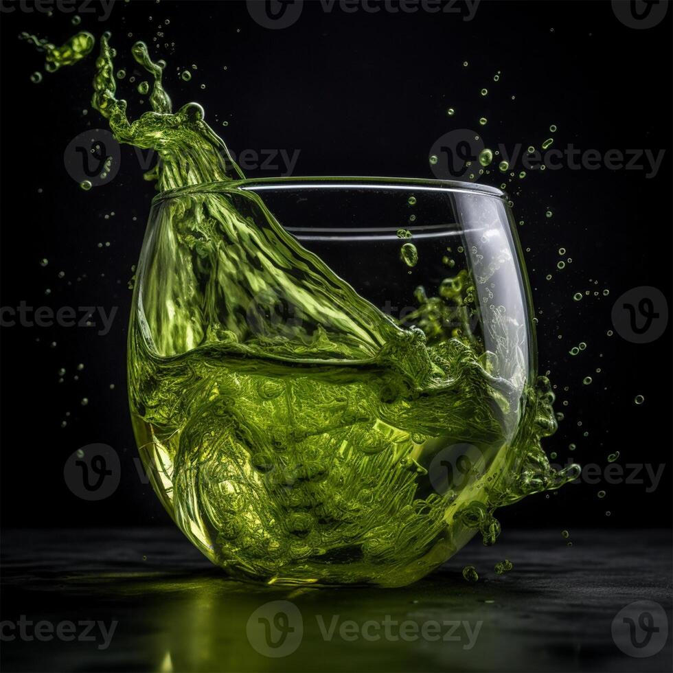 une vert verre avec l'eau génératif ai généré photo