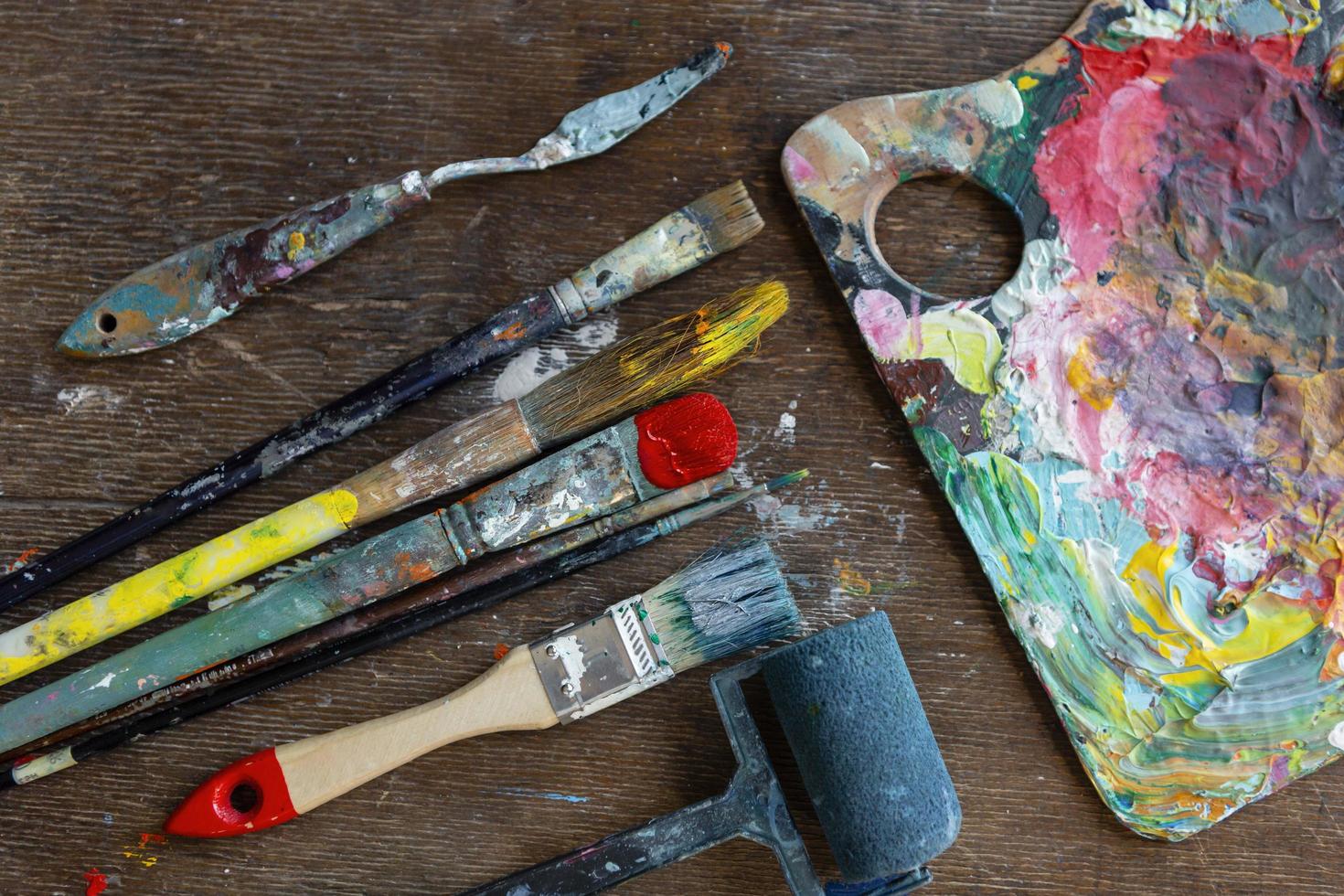 gros plan des outils de peinture photo