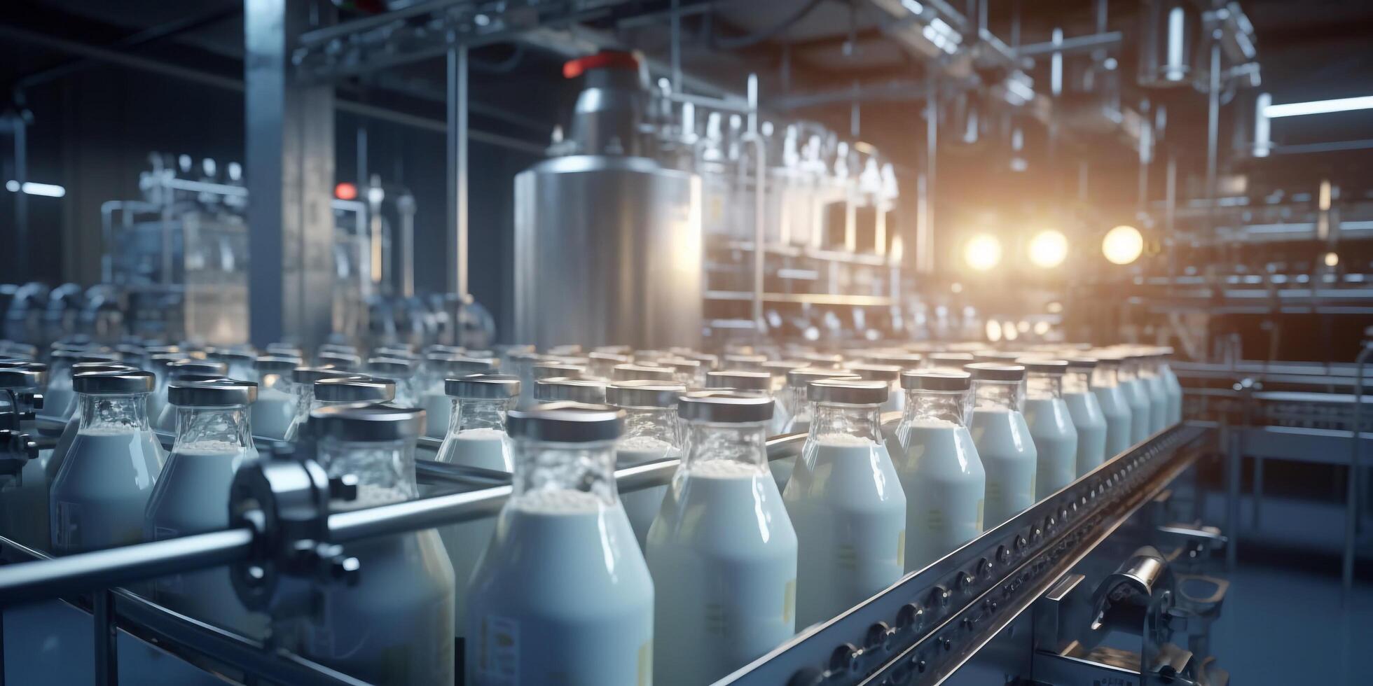 le Lait usine avec ai généré. photo