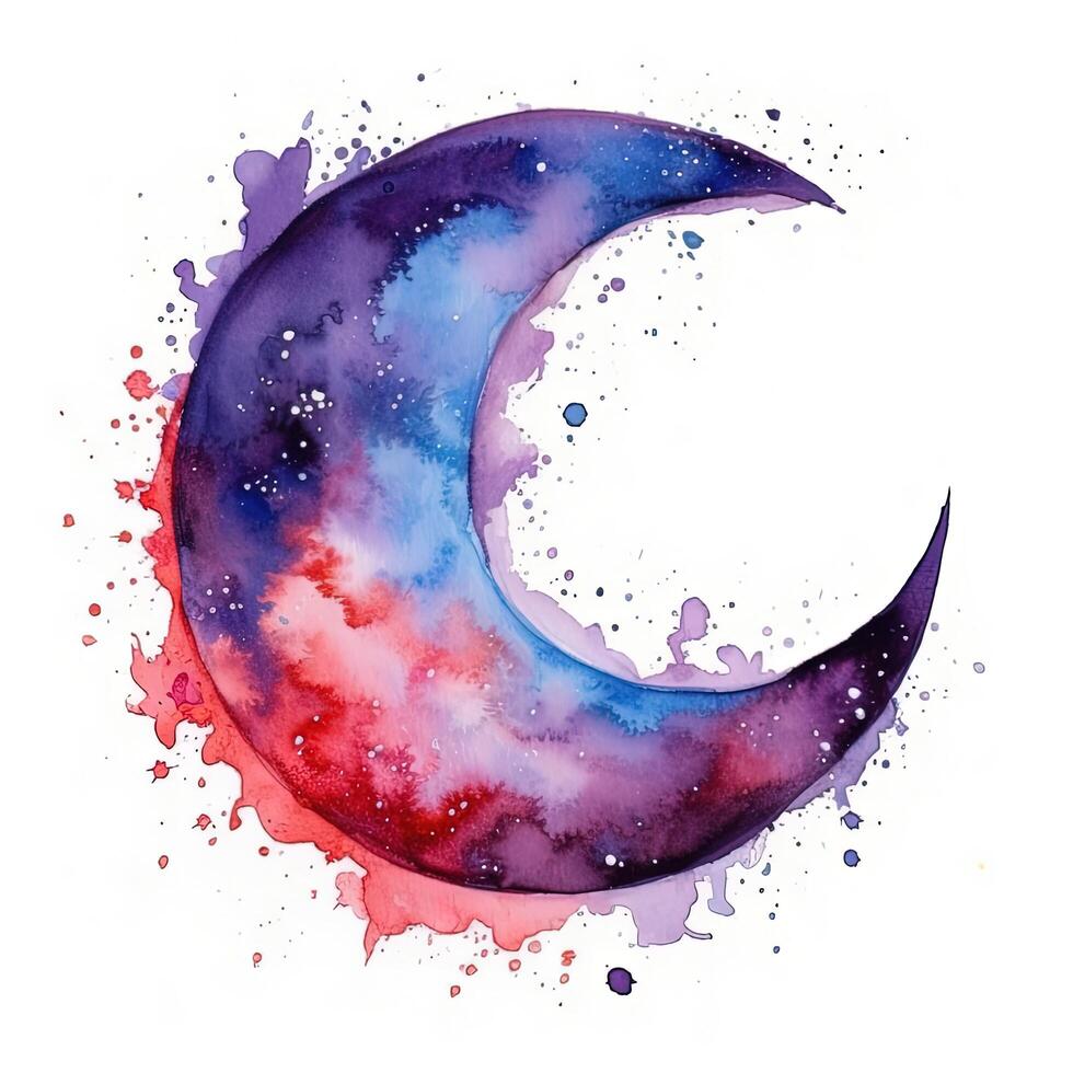 aquarelle lune. illustration ai génératif photo