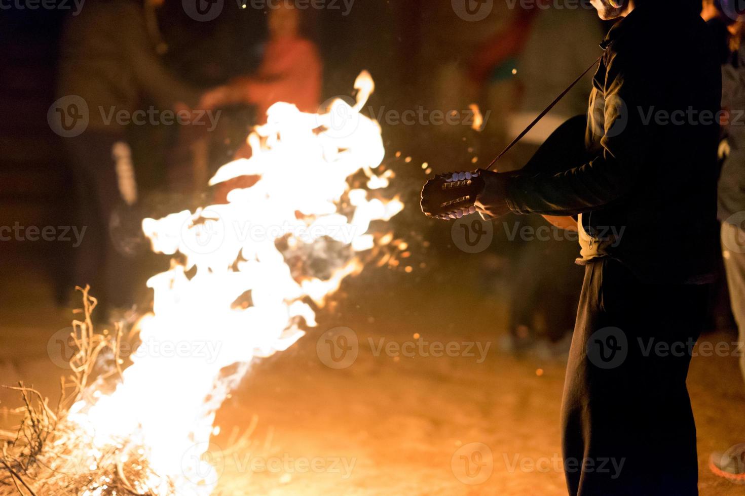 feu de joie à la soirée photo