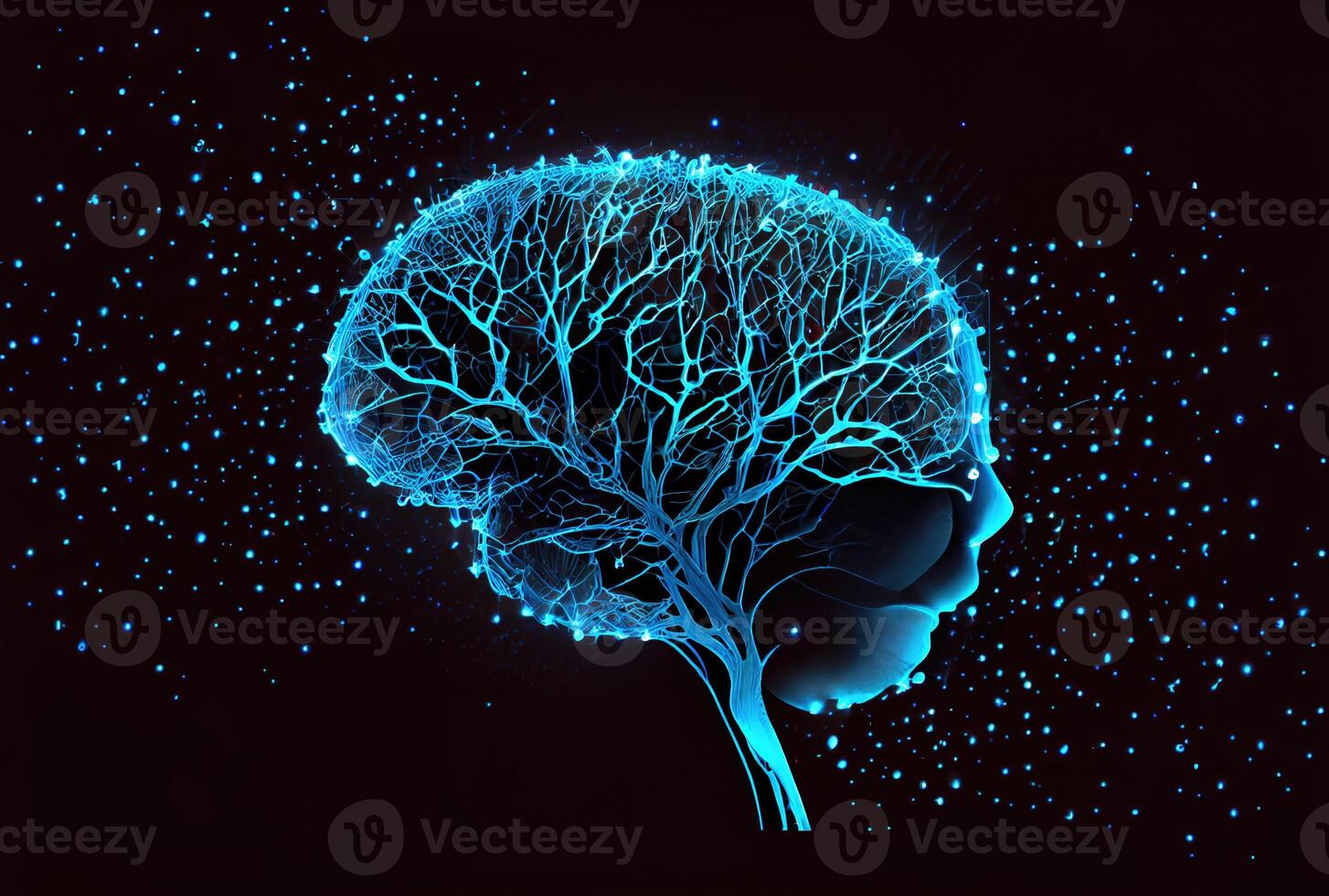 nerveux système dans le Humain cerveau est alimenté par artificiel intelligence. affaires et médical santé concept. génératif ai photo