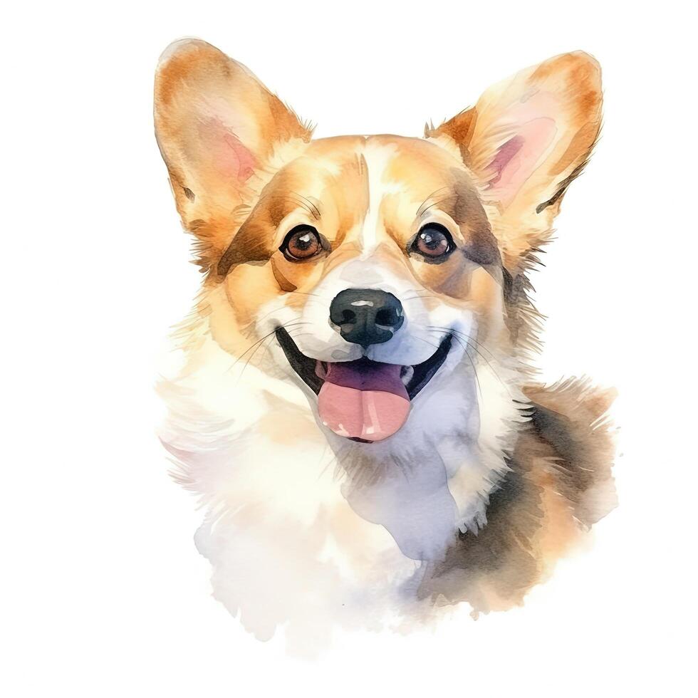 mignonne corgi chien. illustration ai génératif photo