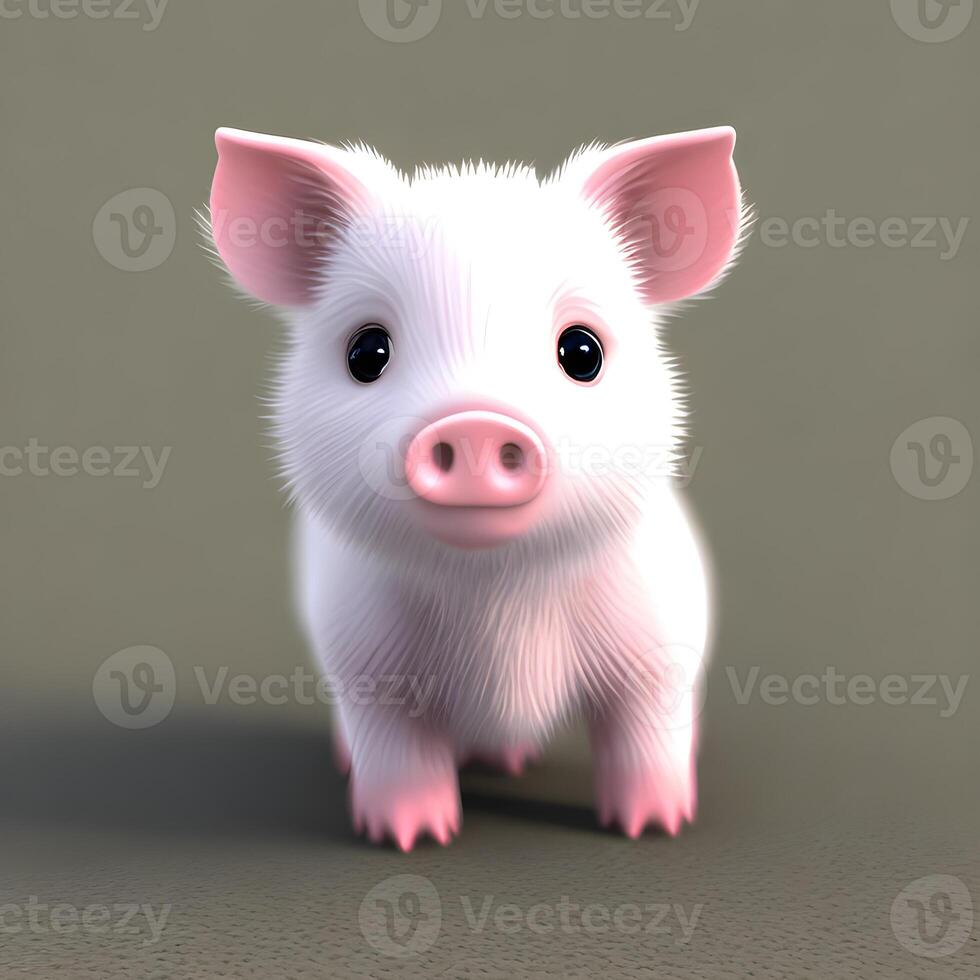 mignonne minuscule peu porc lionceau , génératif ai photo