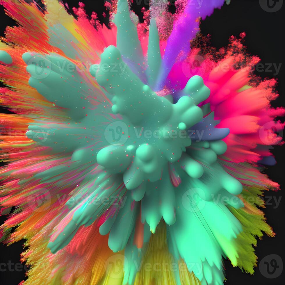 coloré poudre explosion dans le air, génératif ai photo