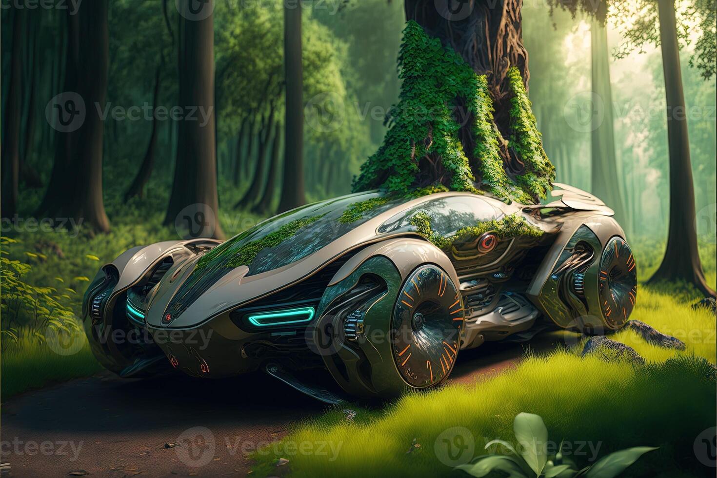 éco voiture de le futur illustration génératif ai photo