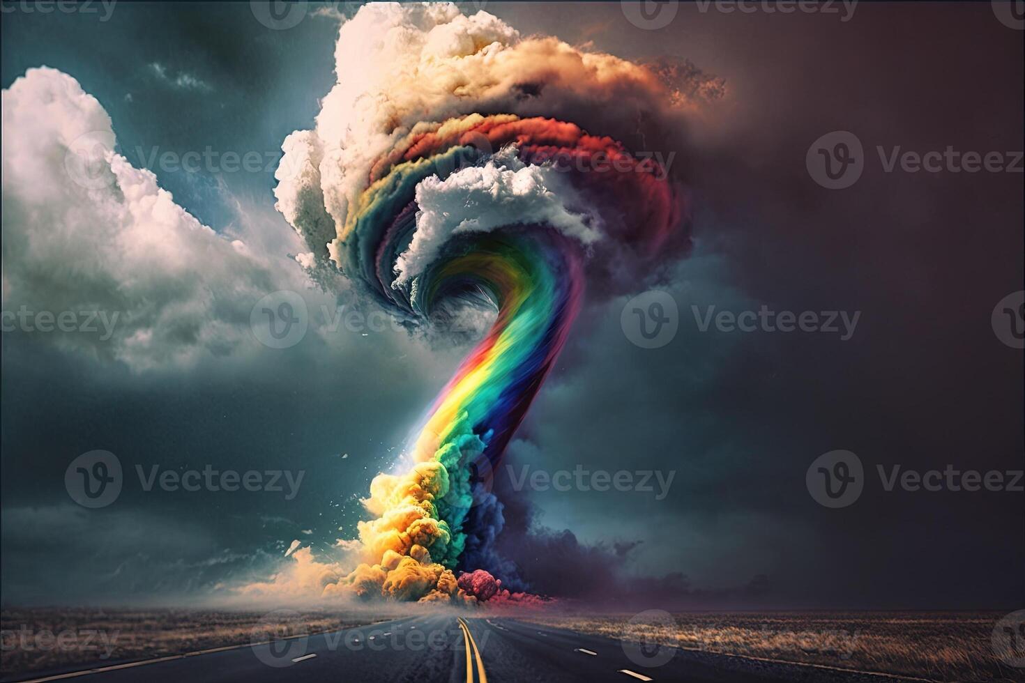 arc en ciel couleurs tornade lgbtq illustration génératif ai photo