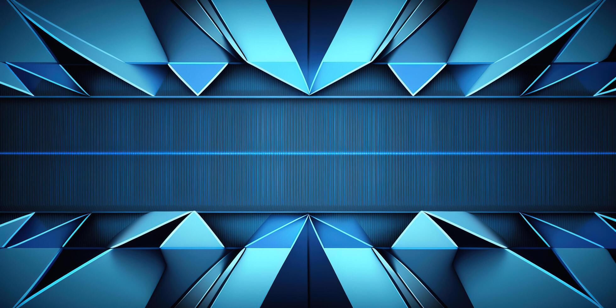symétrique bleu technologie abstrait Contexte avec lignes et formes. ai généré photo