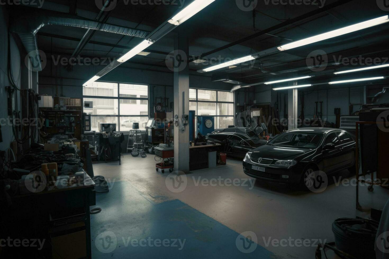 voiture entretien un service dans le Contexte de une voiture réparation magasin photo