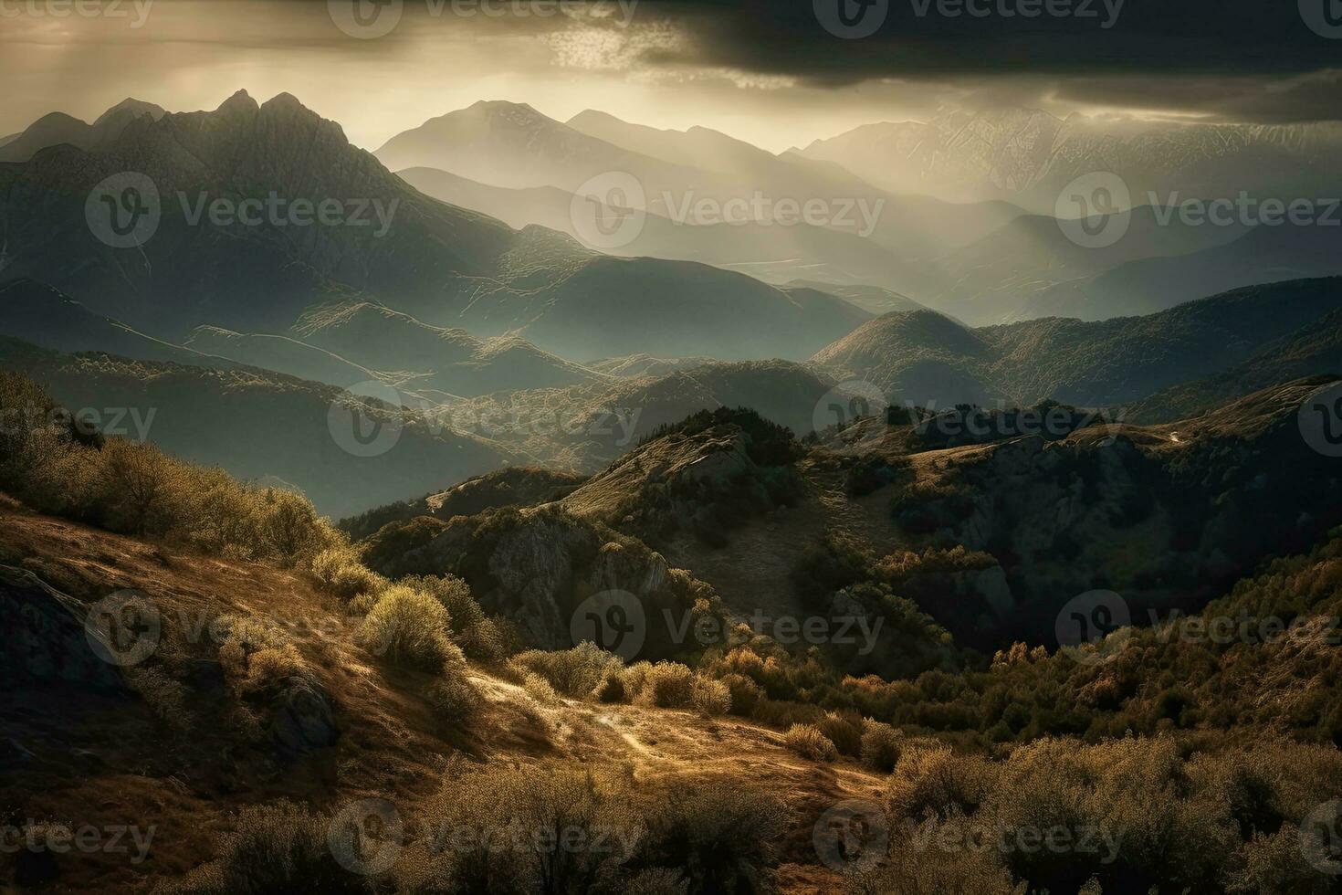 magnifique Montagne paysage dans le Matin. Caucase montagnes, Géorgie. photo