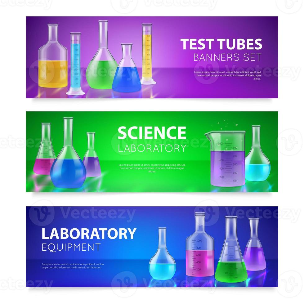 illustration vectorielle de tubes à essai bannières photo