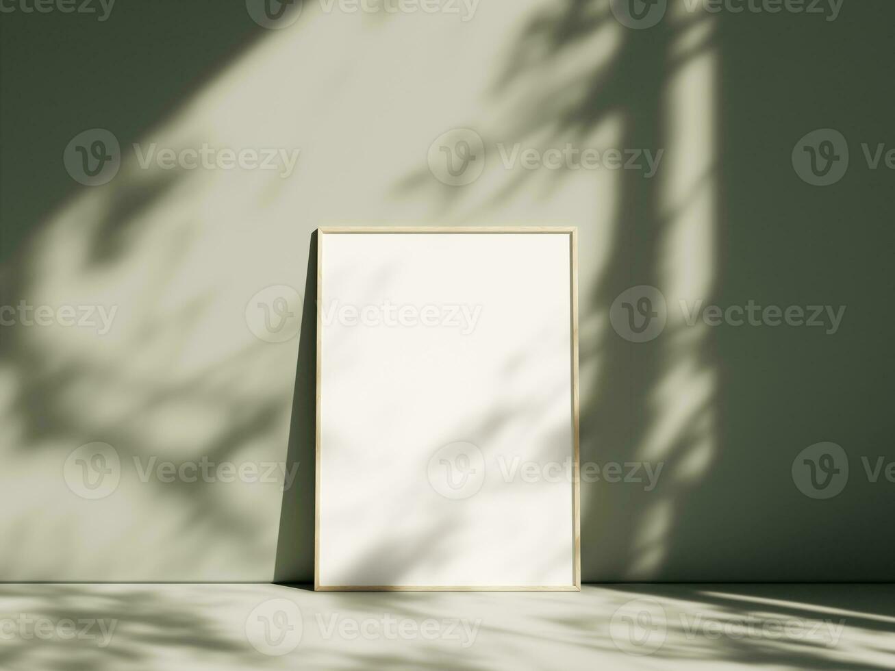 minimal image affiche Cadre maquette sur pastel sol avec ombre photo