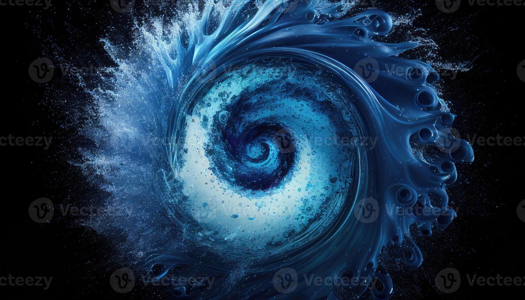 liquide tourbillon ou vortex. abstrait l'eau spirale. génératif ai photo