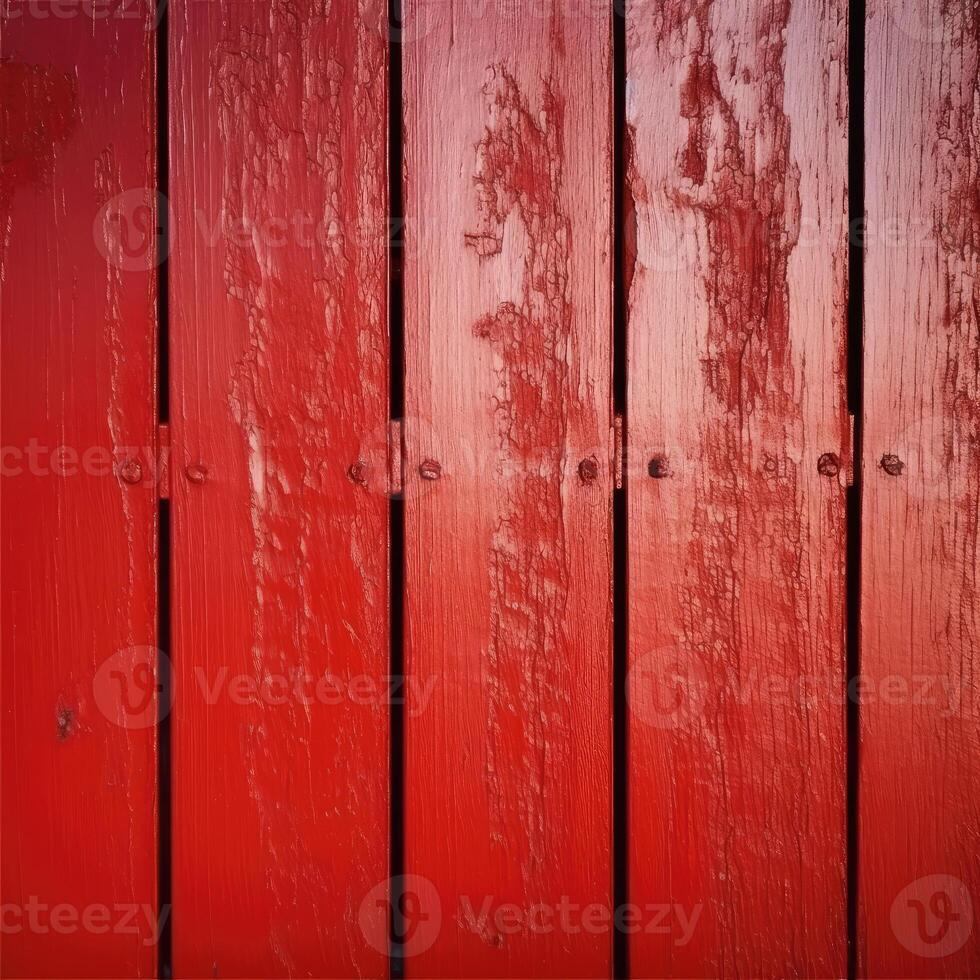 texture de rouge brosse peint planche ou bois arrière-plan, Haut voir. génératif ai photo