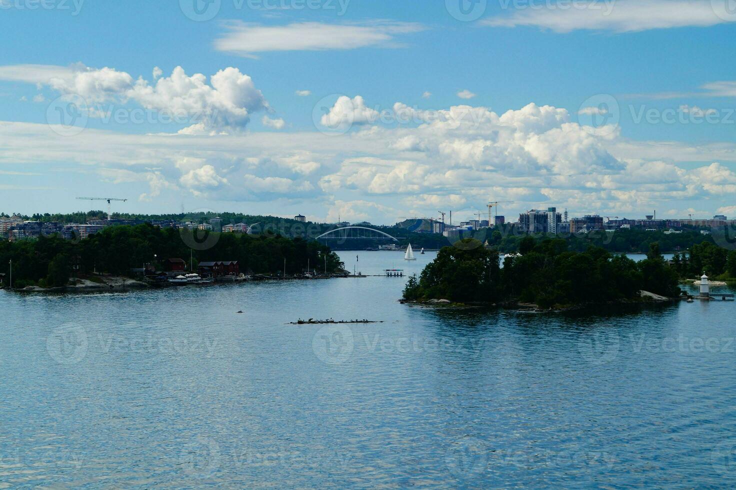 avec le croisière navire par le archipel de Stockholm Suède photo