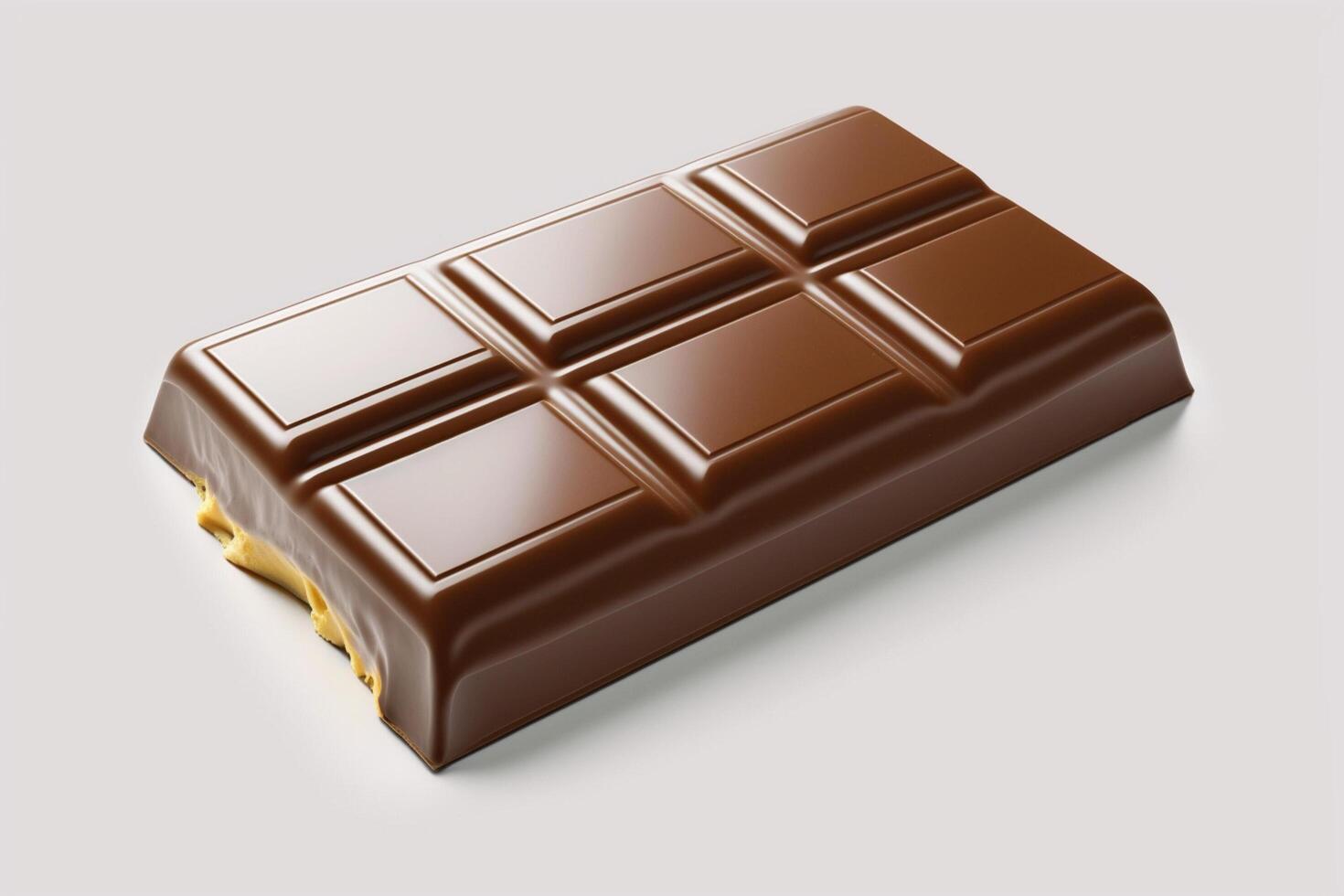 image de proche en haut de une délicieux fusion Chocolat bar isolé sur blanc Contexte. pour Chocolat festival, nourriture, sucré dessert, la Saint-Valentin journée ou Chocolat journée par ai généré photo