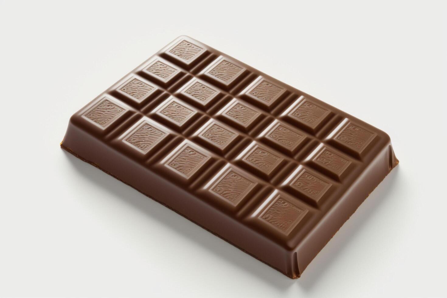 image de proche en haut de une délicieux fusion Chocolat bar isolé sur blanc Contexte. pour Chocolat festival, nourriture, sucré dessert, la Saint-Valentin journée ou Chocolat journée par ai généré photo